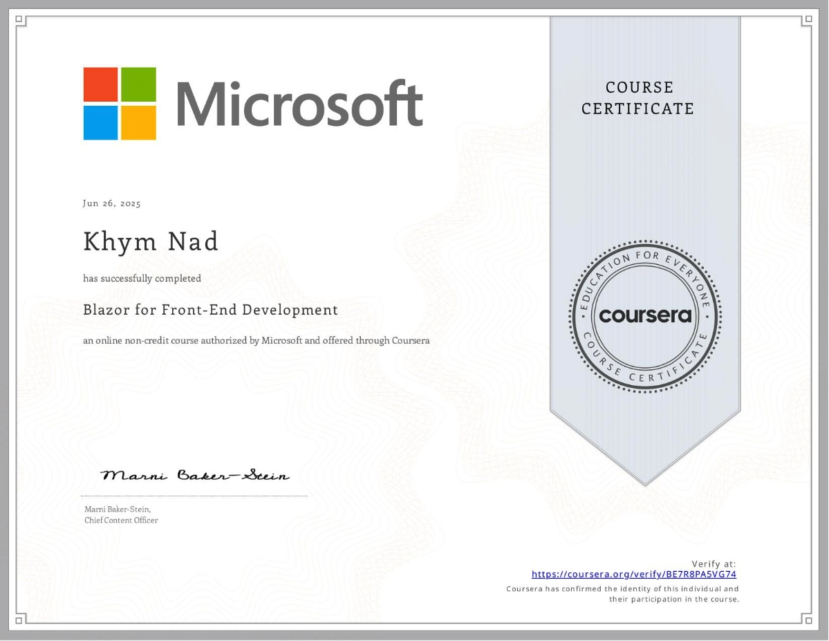 Blazor Certificate