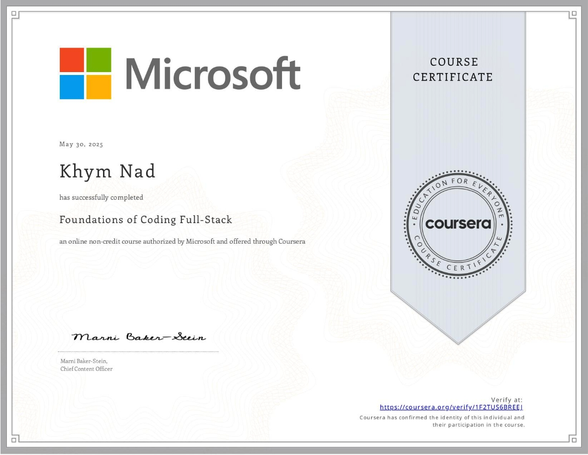 Foundations of Coding Certificate